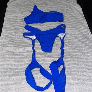 Vibrant Blue Strappy Bikini Set